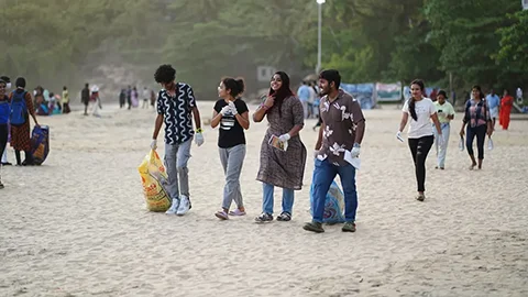 The beach clean-up and awareness campaign held at Kovalam - Image 7